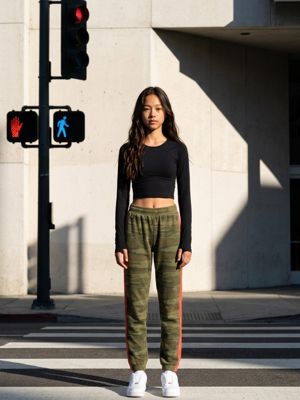 Aviator Nation Olive Camo Track Pants with Side Stripe